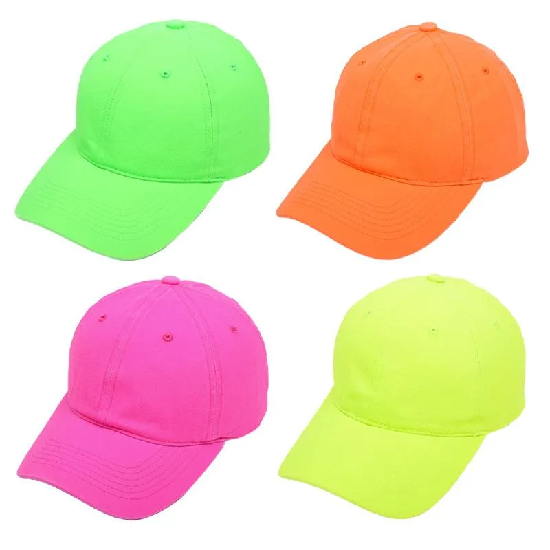 Caps de bola Hanxi 2023 Bright Fluo Colors Hats For Mull Men Men Cap moda Moda Hip Hop Visorball Ballball