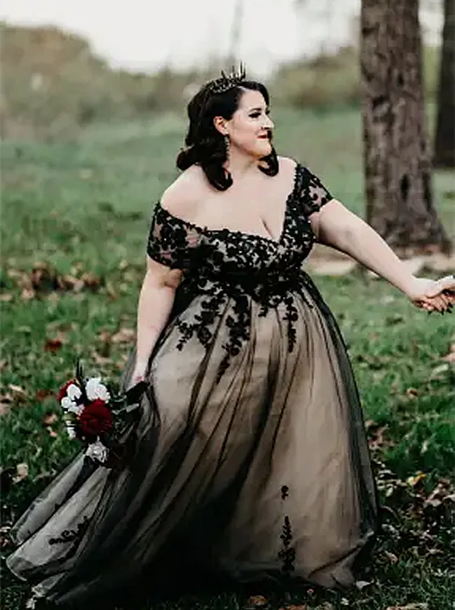 plus size gothic wedding dresses