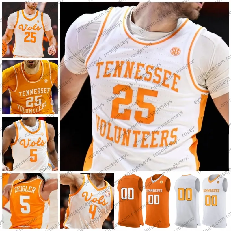 Maglie da basket personalizzate Tennessee Volunteers 1 Richardson 2 Williams 3 Diboundje 5 Schofield 35 Pons 53 King 25 Santiago Vescovi per uomo Donna Youth Kid Jersey S-4XL