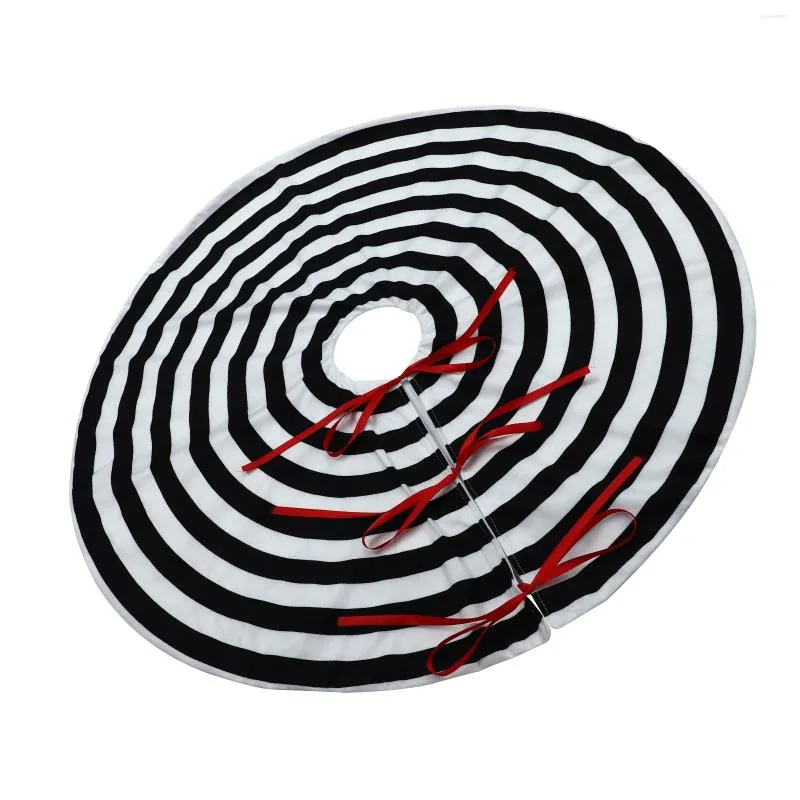 Christmas Decorations Tree Skirt Black White Inches Striped Bottom Ornament Decorative Stripe Decor