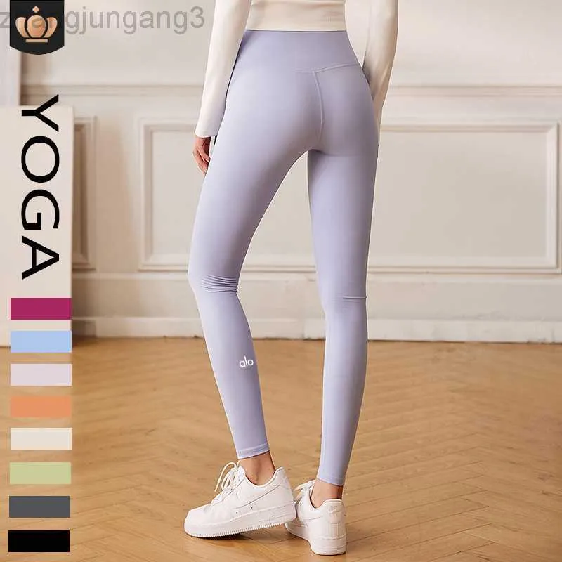 Leggings Al Yoga Pants High Waist Nude Lycra Running Tights with Hip Lifting and Belly Tightening 23GG