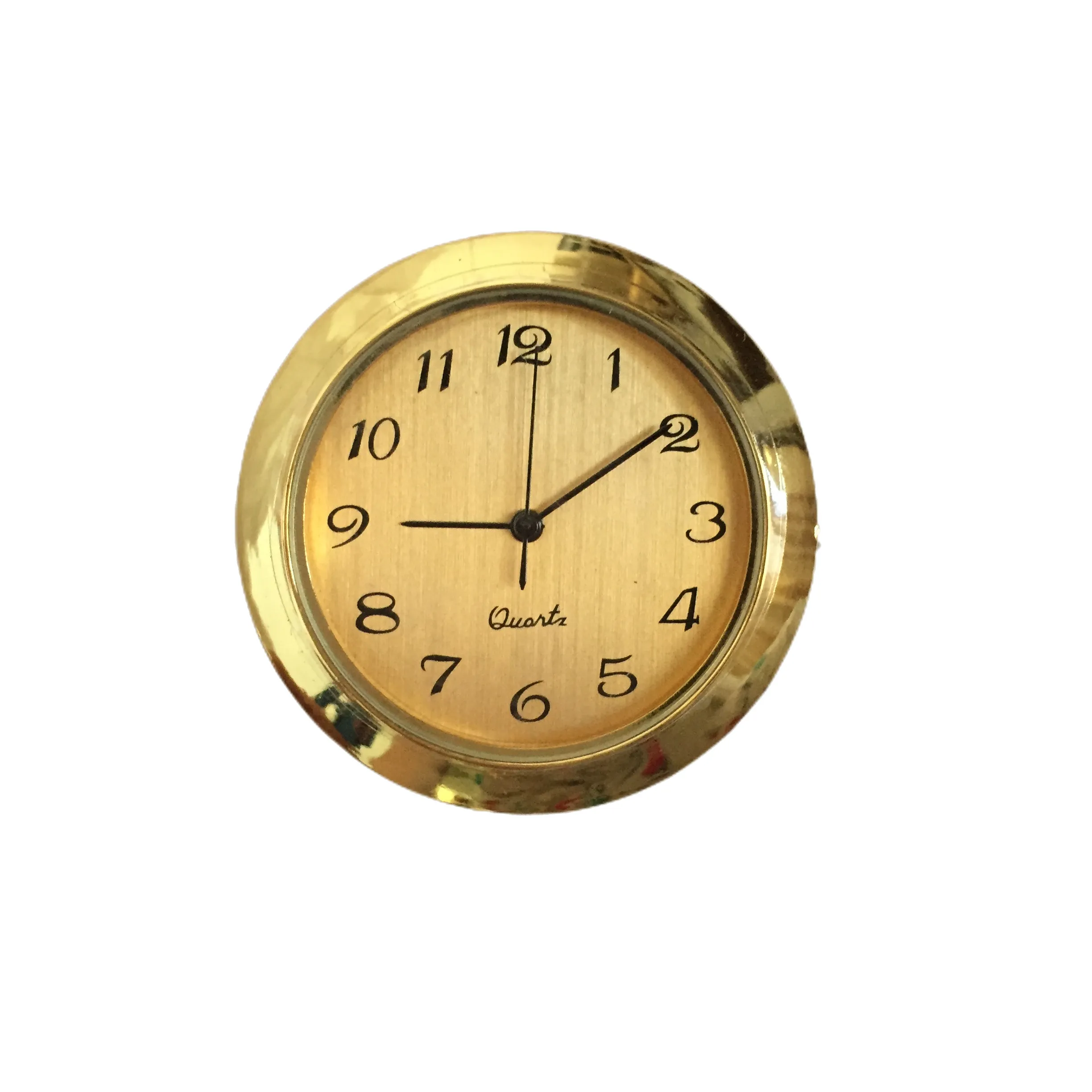 1 7/16 inch plastic insert clocks gold arabic dial fit up clock PC21S movment