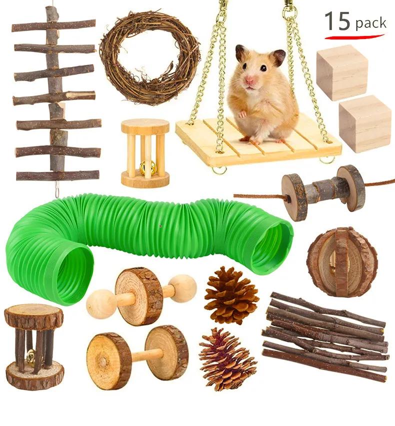 Wooden Wood Green Animal Shelter Play Set For Small Pets Hamsters Rabbits Rats Guinea Pigs And Parrots With Molar And Combination Toys 230211 From Kong09 8.52 DHgate.Com