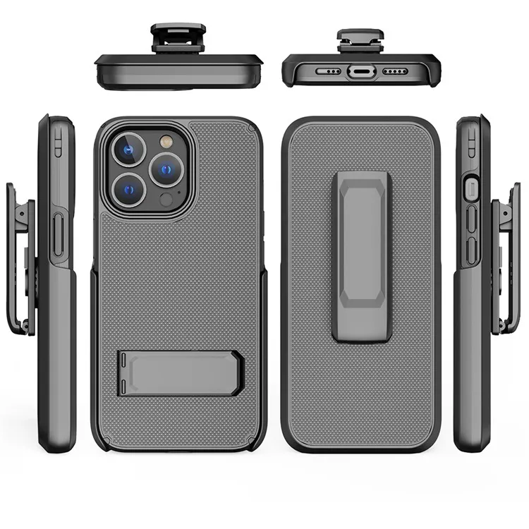 Custodia Per IPhone 16 Pro Max/Pro/Plus Con Clip Da Cintura E Cavalletto - Cocostarke, Nera, Rugged