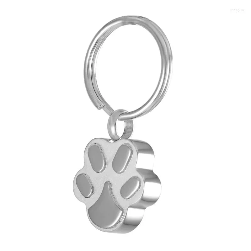 Keychains IJK2023 316L Rostfritt stål PET -form Memorial Locket Keychain Cremation Ashes Urn Keyring