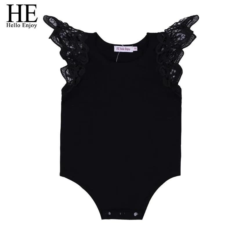 Overalls Hallo Genießen Kleinkind Baby Body Geborene Mädchen Kleidung Ärmellose Weiß Schwarz Spitze Overall Kostüm Für Kinder Overalls