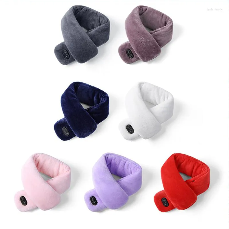 Bandanas 2023 USB Verwarmde sjaal Vrouwen en mannen Smart verwarming Solid kleur Vibratie Massage Waterdichte winter Vrouw240s