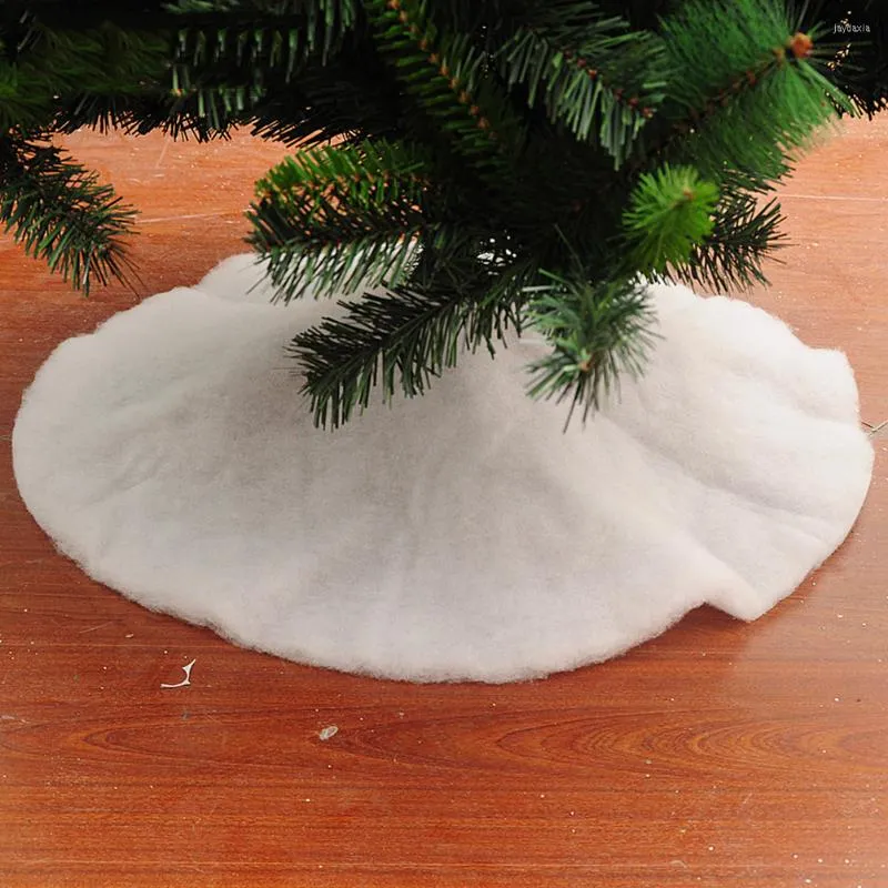 Christmas Decorations White Round Tree Skirt Luxury Snow Holiday Ornaments Decoration Xmas Cover Home Party Decor (70cm)