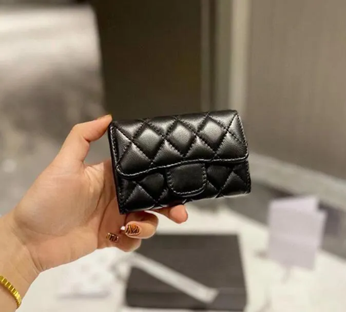 Luxury Classic Women's Bag Brand Fashion Wallet Leather Multifunctional Leather Credit Card Holder caviar surface