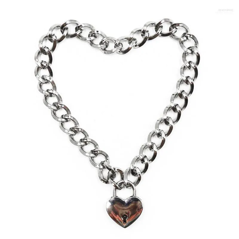 Choker Chokers DreamBell Fashion Women Punk Cool Neck Collar Slave Game Pet Heart-Shape Padlock Metal Necklace Spen22