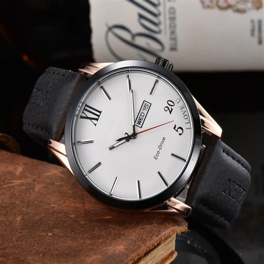 2021 Nya topp lyxiga herr Montre de luxe automatisk klassisk herrdag-datum klocka 42 mm l￤der vattent￤t superljus klocka2977