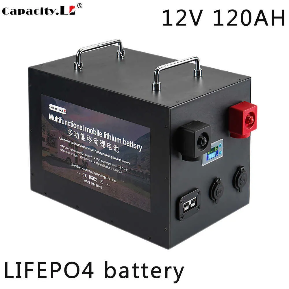 12V 24V 120AH 150AH LIFEPO4 Batteri 150AH 200AH Mobile Power med 2 cigarettändare Anderson High Power Camping Battery