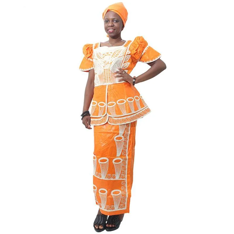 Ethnic Clothing 2023 Robe Africaine South African Ladies Clothes Bazin Riche Dashiki Top Skirt Suit Women Shirt Nigerian Turban Headtie