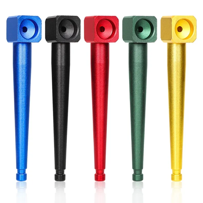 Latest Colorful Aluminium Alloy Mini Pipes Portable Removable Dry Herb Tobacco Filter Bowl Innovative Design Cigarette Holder Handpipes Smoking Tube DHL