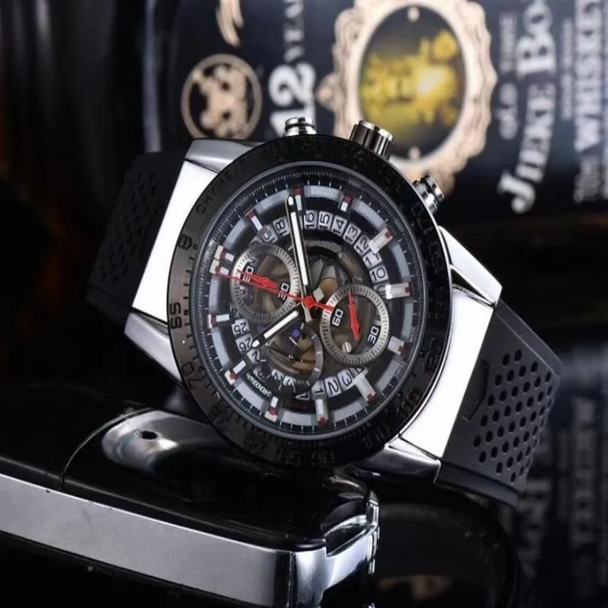 Montre de Luxe Luxury Mens Watches Leather Full Functional Automatic Movemen