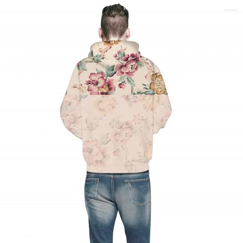 Felpe con cappuccio da uomo Taglie forti Felpe con cappuccio floreale stampato da uomo Felpe con cappuccio casual allentato Marchio unisex Bomber a maniche lunghe con cappuccio Top M-4XL