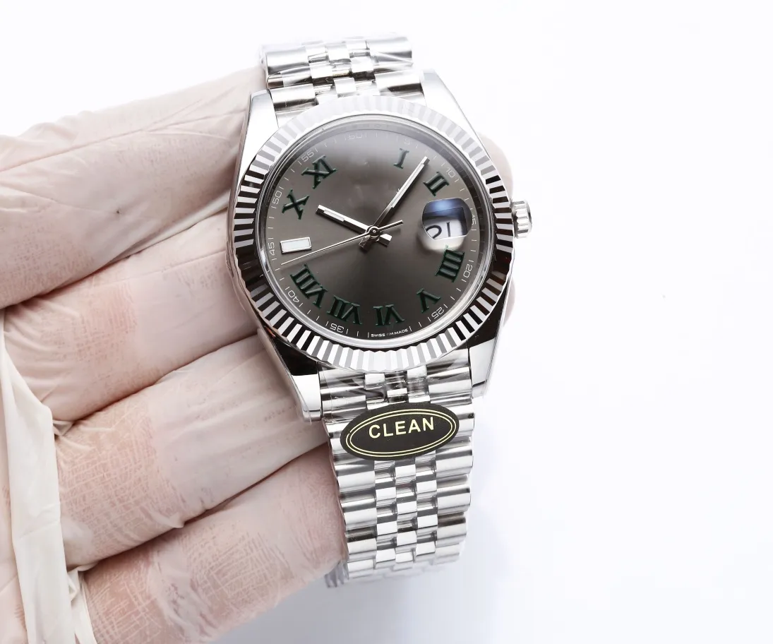 Relógio mecânico masculino limpo m126334 série completa 41MM Roman digital safira à prova d'água luminoso designer cinto de presente caixa original certificado