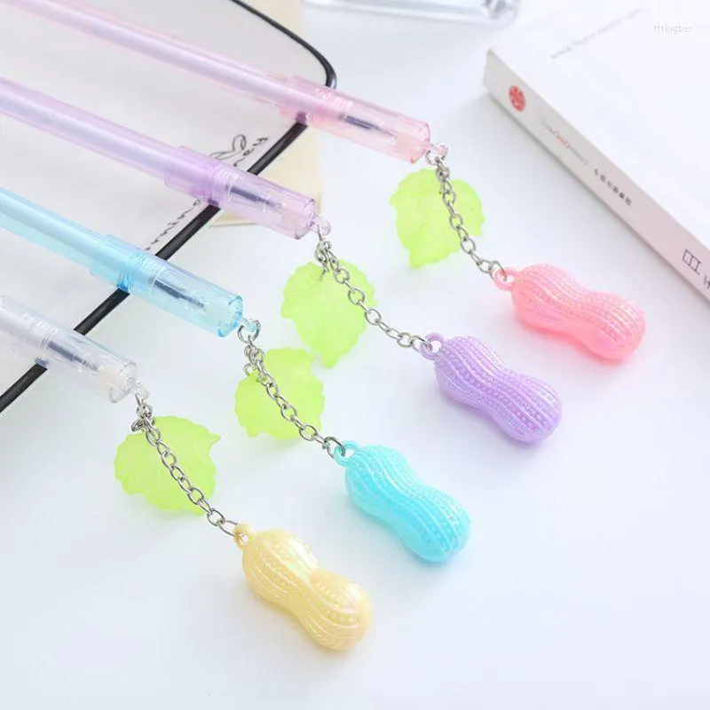 Pièces Lytwtw's papeterie Officel fournitures scolaires pendentif cacahuète stylo Gel mignon Kawaii créatif jolis stylos doux