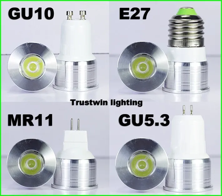 Spot LED 12V, 3W Power LED, Interrupteur tactile, Gradateur, Nickel