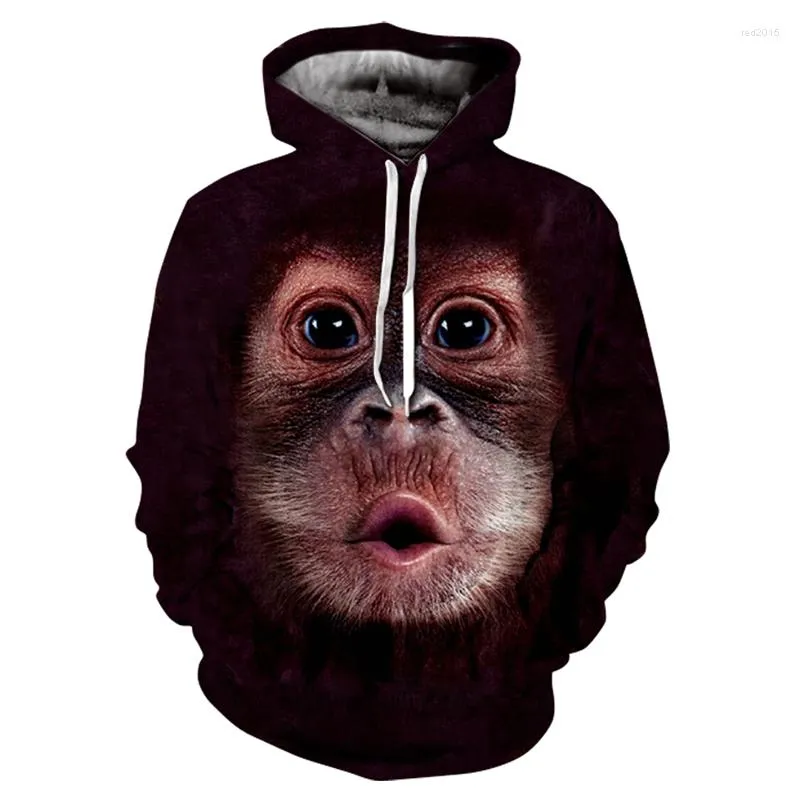 Sudaderas con capucha de mono con estampado 3D para hombre, jersey con estampado de animales de Hip Hop, chándales de elefante de otoño, sudadera de moda, ropa para hombre