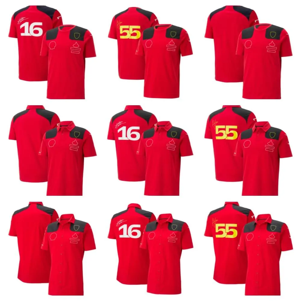 Erkek ve Kadınlar 2023 F1 Takım T-Shirt Polo Takım Four Seasons Formula Bir Kırmızı Yarış Takımı Resmi Özel