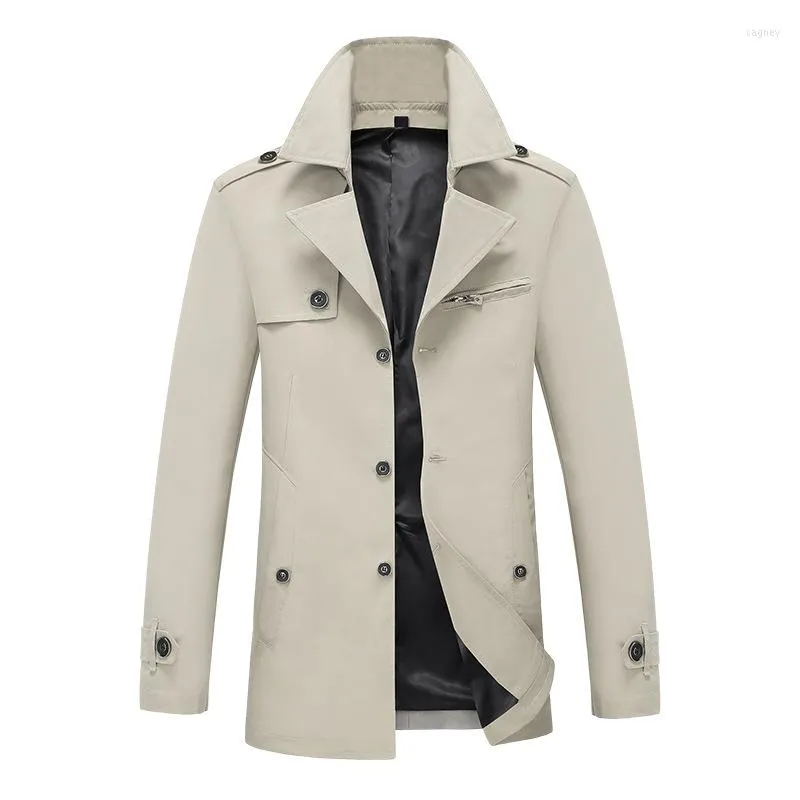 Gabardina para hombre, chaqueta ajustada coreana de largo medio para hombre, abrigo de gran tamaño con manga caqui para hombre, ropa de calle, rompevientos Xxxl Xxxxl