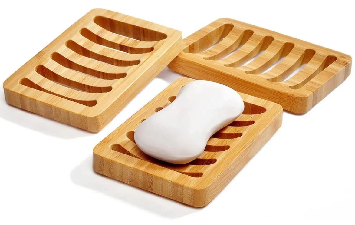 Soap Dish Bamboo Soap Holder for Shower Soap Savers for Bar Dishes for Bathroom Soap Tray Self Draining300l