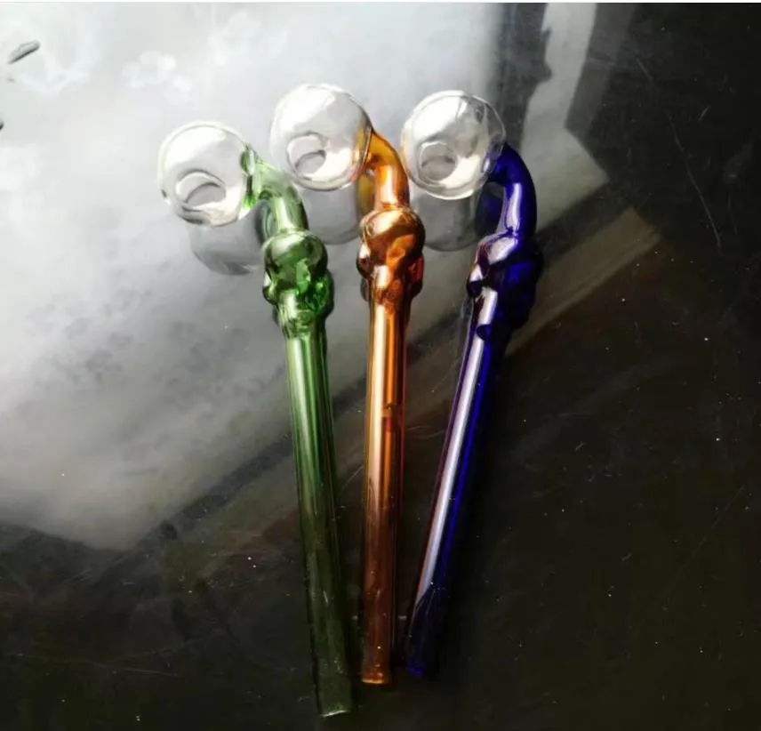 New color bones head bent pot Wholesale Glass Bongs, Oil Burner Glass Water Pipes, Smoke Pipe Accessories