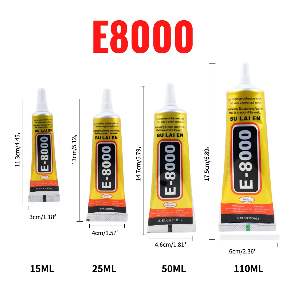 15ML 25ML 50ML 110ML Bulaien E8000 Clear Contact Phone Repair Adhesive  Fibre Cloth DIY Metal Wood Glue With Precision Applicator From 2,77 €