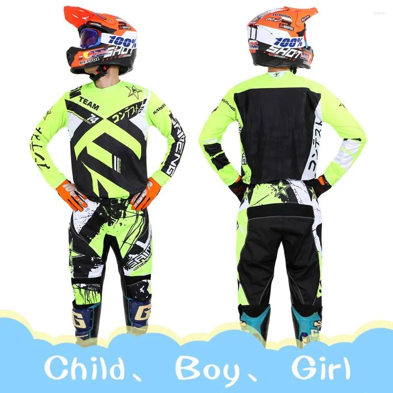 Ropa de motocicleta Motocross Jersey y pantalones Ropa para niños Big Boy  Girl Kid Student Racing Suit Gear Set SAIMENG ATV