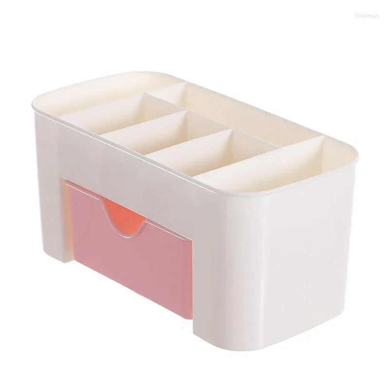 Boîtes de rangement Tiroir multifonctionnel Cosmetic Box Makeup Brush Finishing Momening Dowring Table Lipstick Shelf