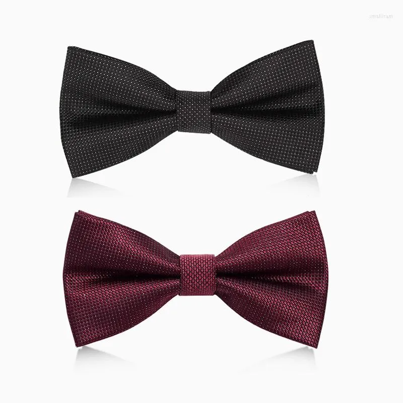 Bow Ties 2023 Brand Fashion Men's Double Fabric Dot Silver Wire Bowtie Banquet Wedding Formal Butterfly Tie With Gift Box