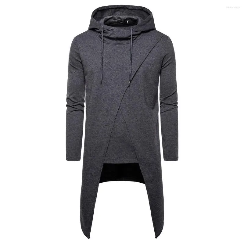 Sweats à capuche pour hommes Chemise à capuche longue Veste irrégulière Sweat-shirt