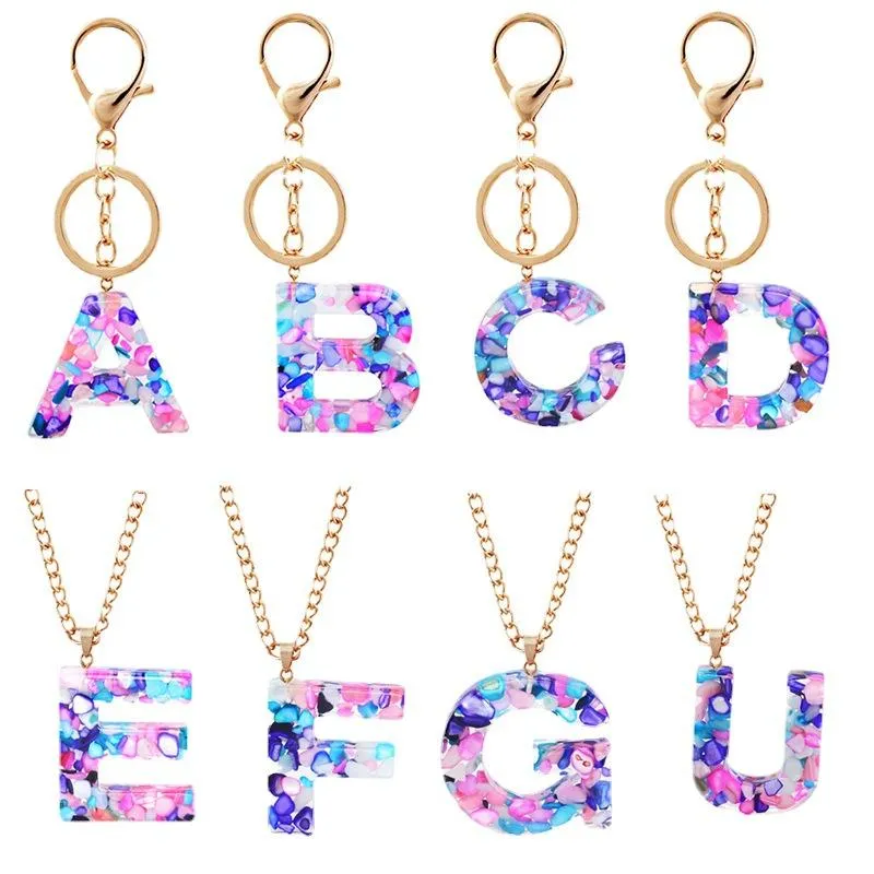 Keychains Luoluoyi Letter Keychain Trendy Creative Colorful 26 English Initial Resin Handbag Keyring Accessories For WomenKeychains