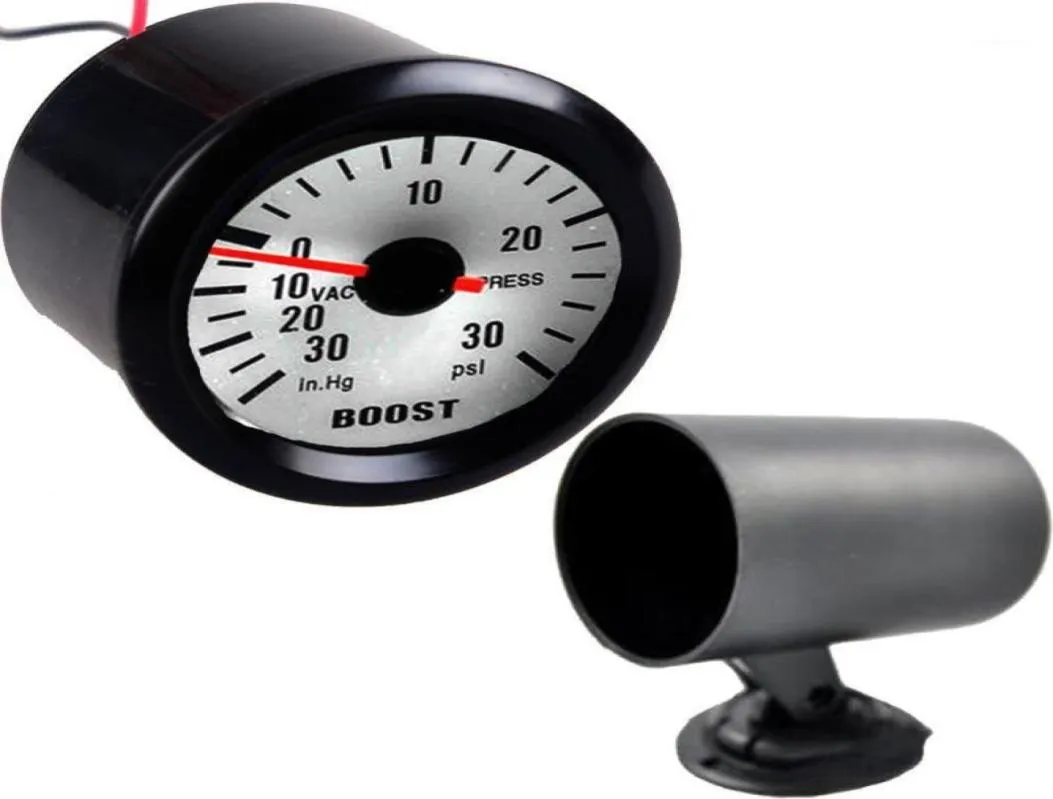 Universal 2quot 52mm Black Shell Car PSI Turbo Gitle Blue LED Pressão Relógio Medidor de automóvel Auto Medidor1 Boost Gauges8010201