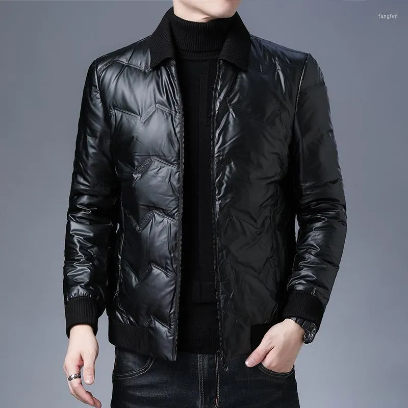 Men's Down Jacket Male The Winter 2023 Young Men Business Clothing Of White Duck Coat Lapel Warm