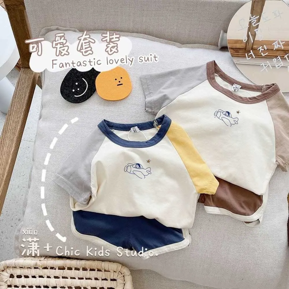 Yaz Kids Giysileri Teesshorts Erkek Leisure Sets Toddler Kostüm Çocuklar Kısa Kollu Takipler Bebek Giyim Kıyafetleri