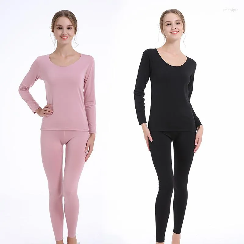 Sous-vêtements thermiques pour hommes et femmes, ensemble de caleçons longs épais en velours solide, ensembles de forme Sexy pour femmes XXL, hiver