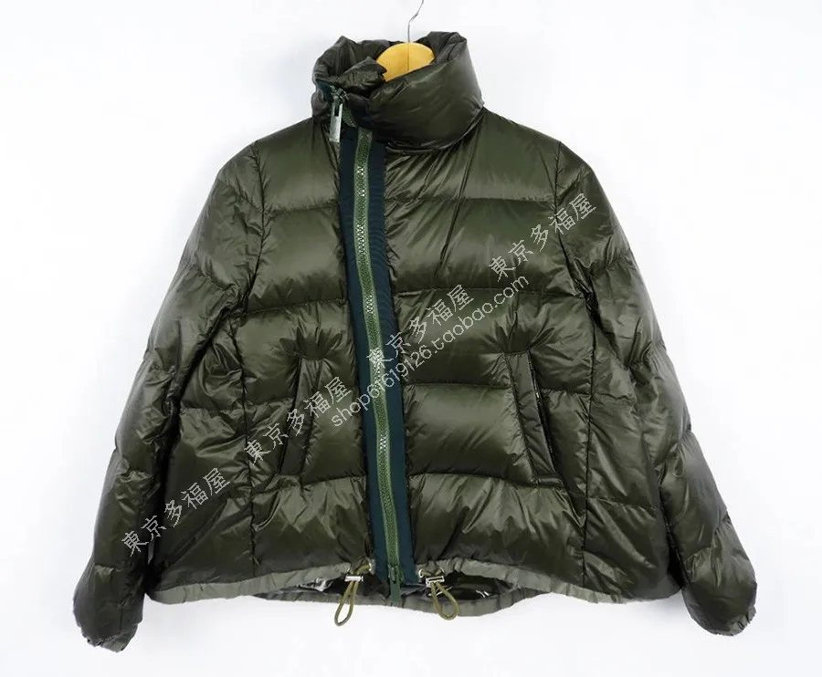 Mens Down Parkas Women Winter Classic Cloak Jacket Dark Green White Goose Down