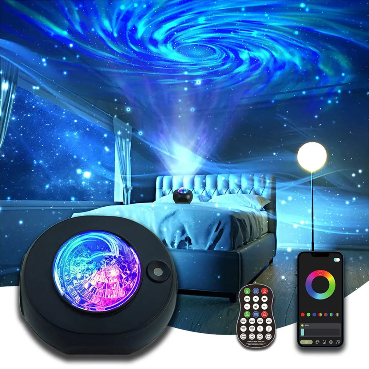 Projector Lamps Smart Galaxy Projector LED STAR Projector Gaming Room Bedroom Decoration Night Light Starry Sky Laser Star Projector Lamp Gift 230213