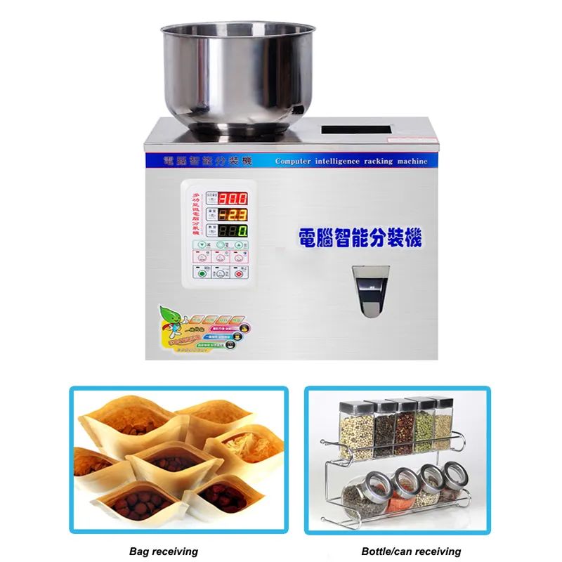 1-200g Fullautomatisk pulverförpackningsmaskin Partikel Tea Candy Nut Food Packing Fill Machine Automatisk pulverte Kaffefyllningsmaskin