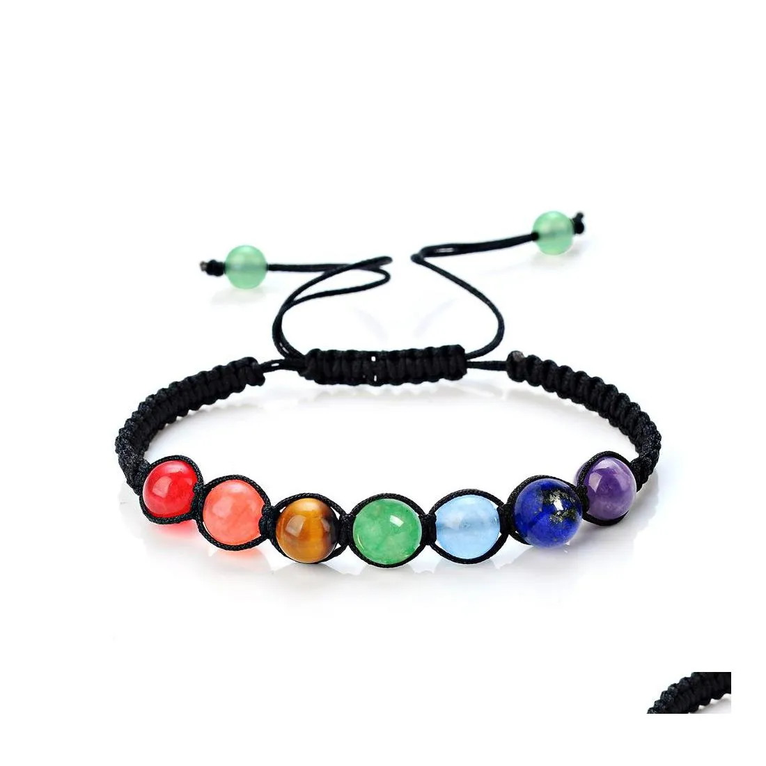 Beaded Strands 7 Chakra Healing Beaded Armband Reiki Prayer Nce P￤rlor Handgjorda fl￤tade armband f￶r kvinnor M￤n smycken Drop Delivery Dhegt