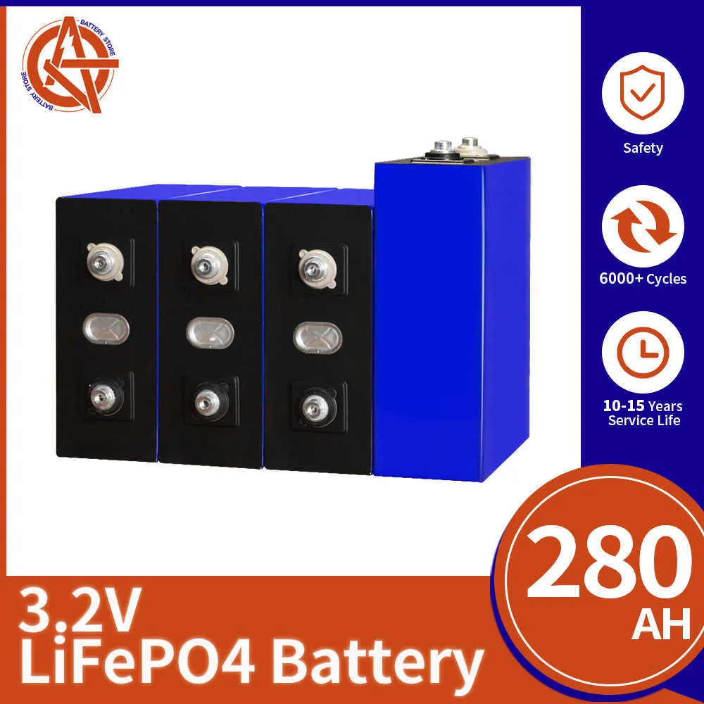 16 Uds 280AH Lifepo4 batería 12V 270AH batería recargable de fosfato de hierro y litio DIY 12V 24V 48V célula Solar para carrito de Golf EV
