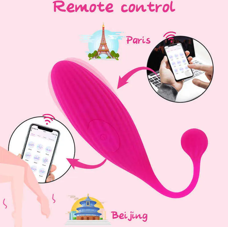 Vibrateur Vibrador Vaginal Con Control Por Aplicacin Para Mujeres Estimulador De Cltoris y Punto g Bolas Kegel Vaginales Juguetes Sexuales 0803