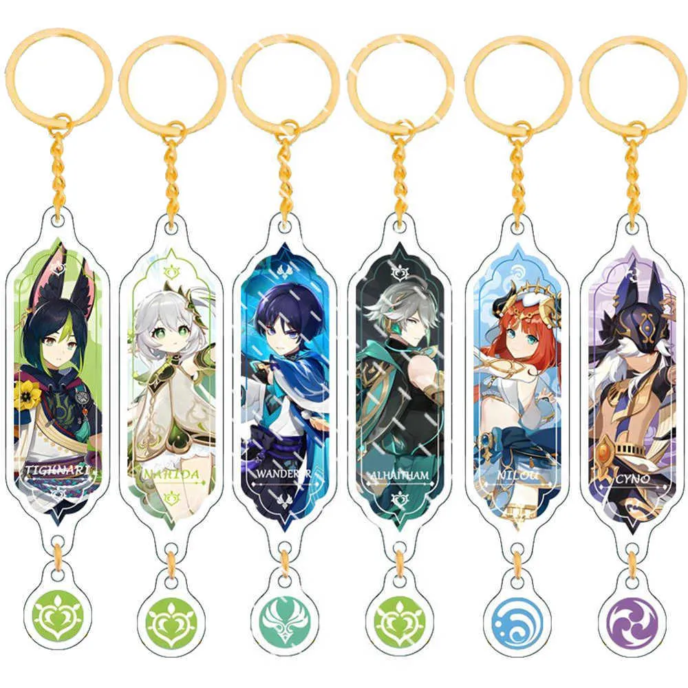 Porte-clés Jeu d'anime Genshin Impact Porte-clés Tighnari Nahida Cyno Shikanoin Heizou Cosplay Accessoires Mignon Sac Pendentif Porte-clés Fans Cadeaux G230210