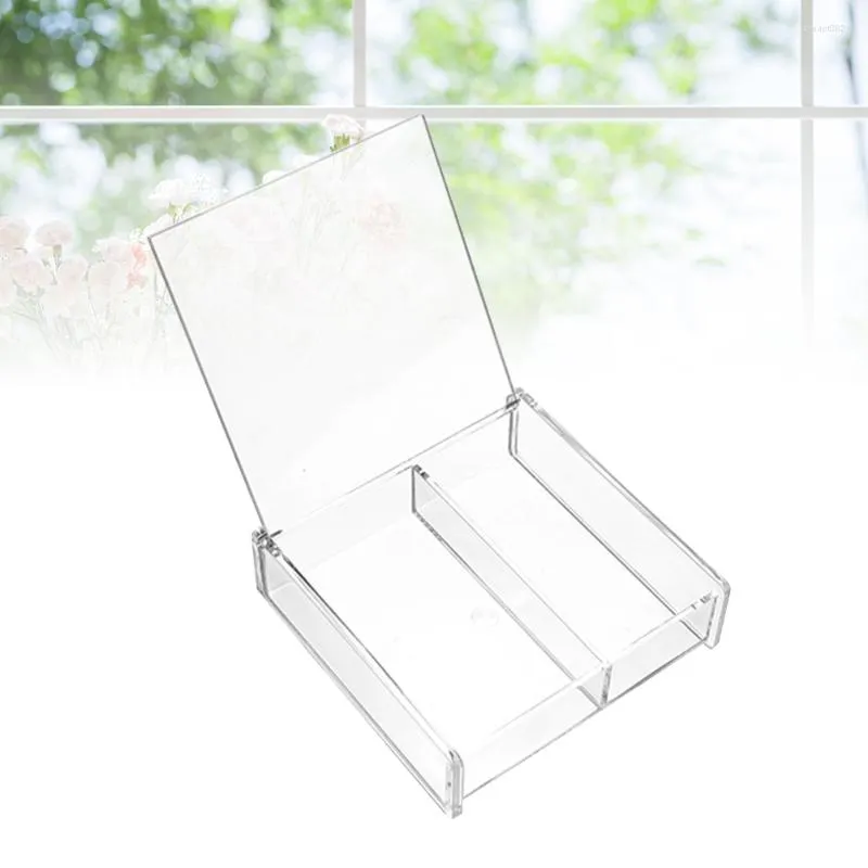 Förvaringslådor 1 PC -låda praktiska flip transparent läppstifthållare för toalettbord