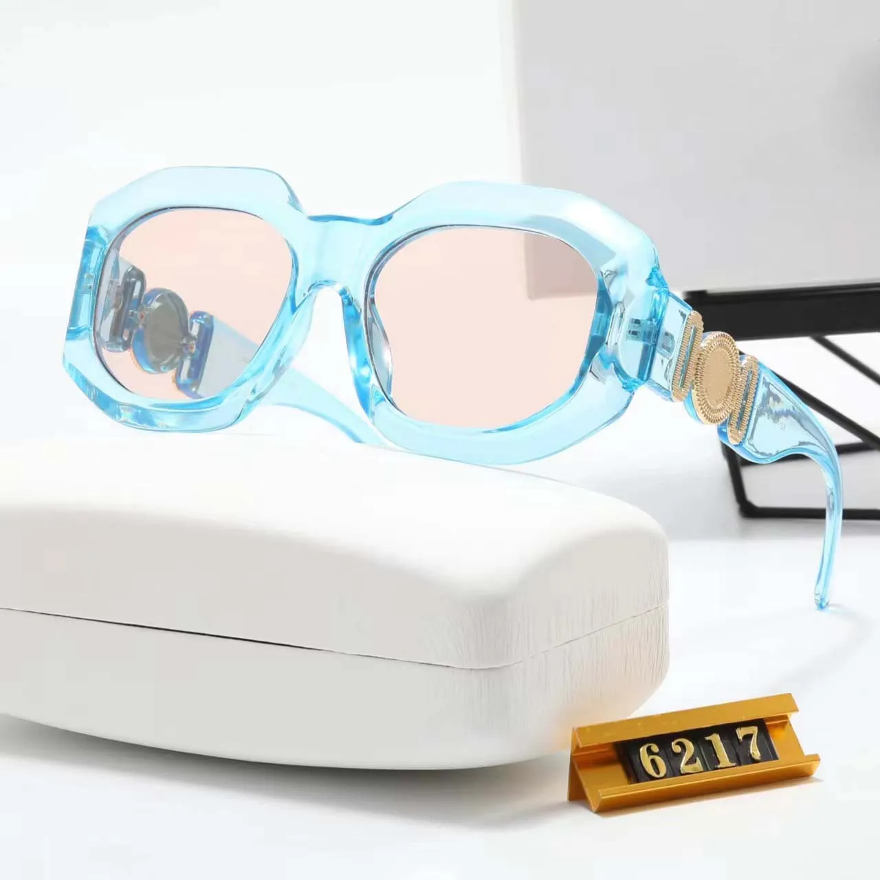 Top Luxury 6217 Sonnenbrille Polaroid Linsen Designer Damen Herren Goggle Senior Eyewear f￼r Frauen Brillen Rahmen Vintage Metall Sonnenbrille