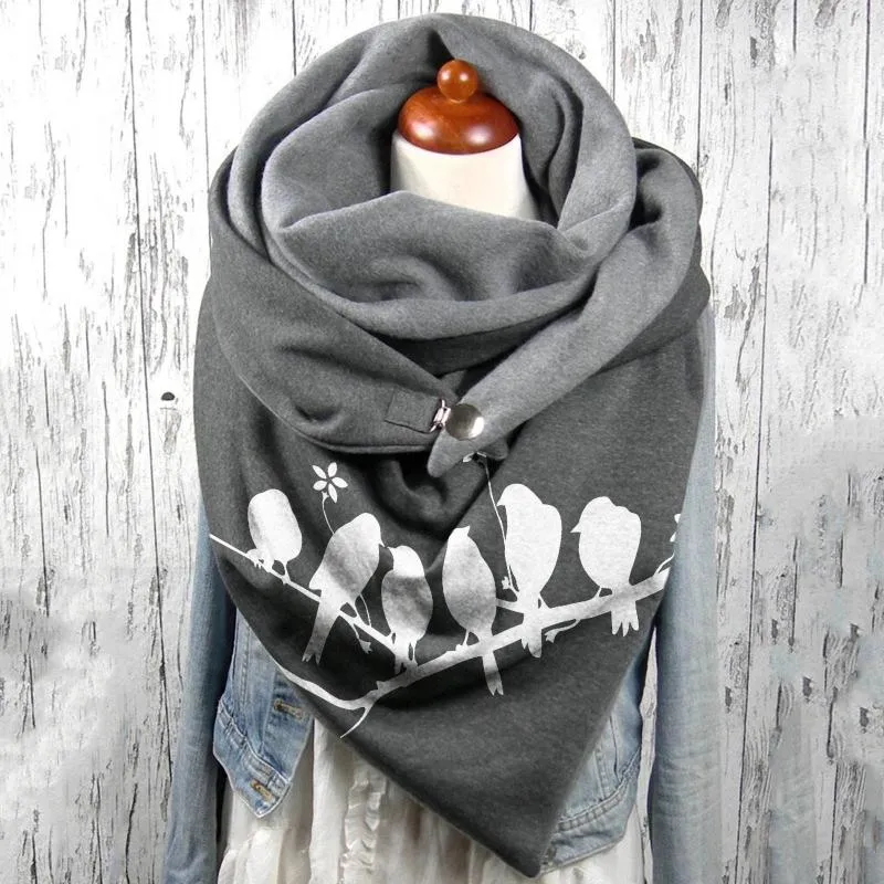 Sjaals vrouwen veer vintage print boho sjaalsjaals wraps winter warm kort