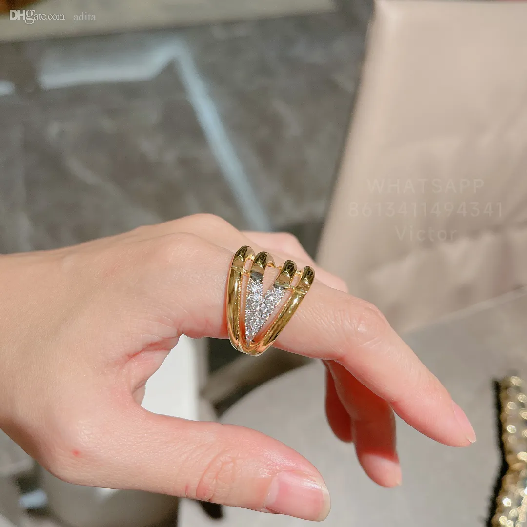 LW для мужчины Большое кольцо для женщины Пара золота, покрытая бриллиантовым T0P Качественные винтажные кольца Официальные воспроизведения US Size Classic Style Premium Premium Dize с коробкой 009