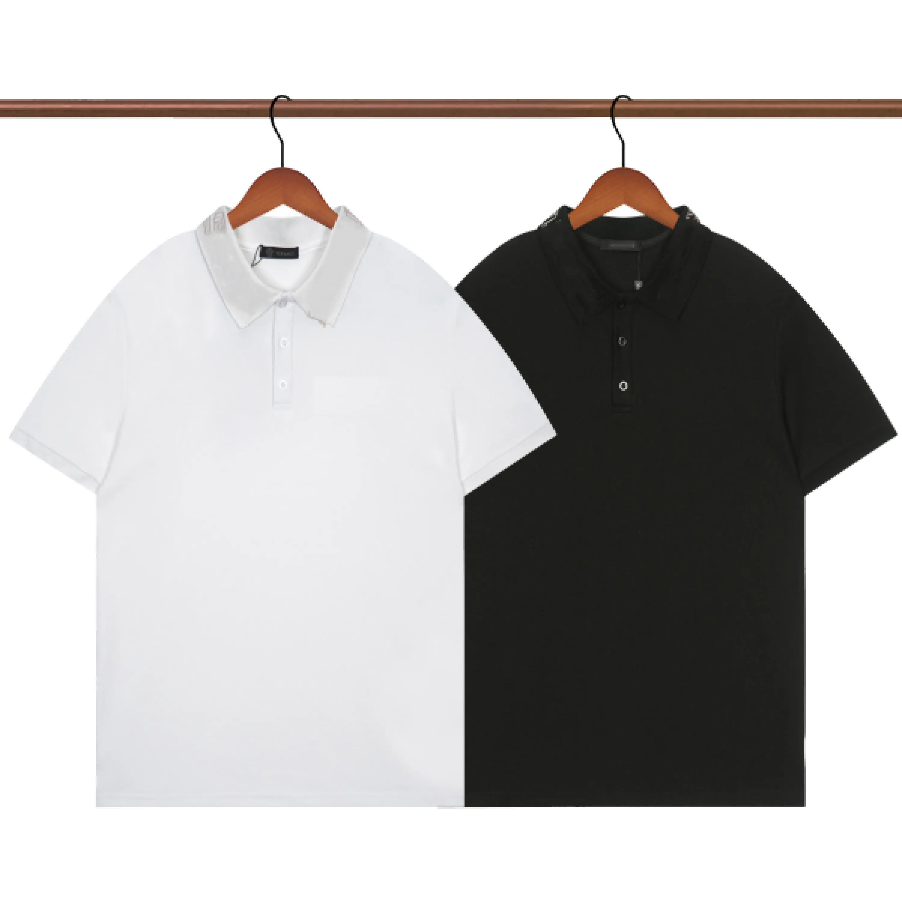 Designer Fashion Men's Polo Slim Stand-Up kraag borstvak Stiksel Polo shirt zomer vrije tijd rimpelbestendig ademende katoen 1: 1 top heren t-shirt, m-3xl